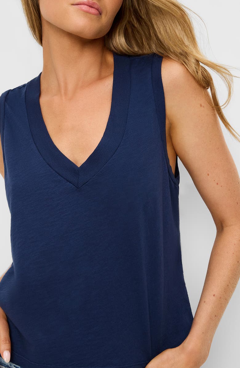 Michael Stars Ira V-Neck Cotton Top, Alternate, color, Nocturnal
