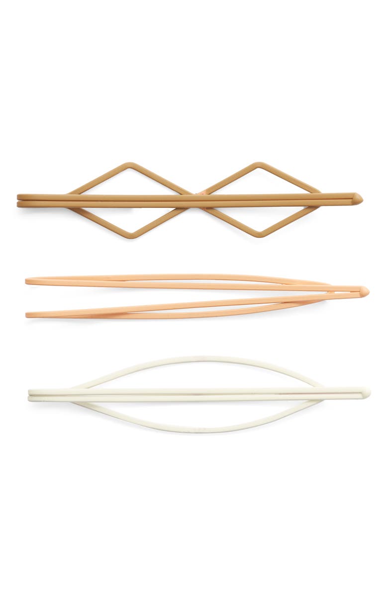 Madewell Three-Pack Geo Coated Acetate Hairpins, Alternate, color,