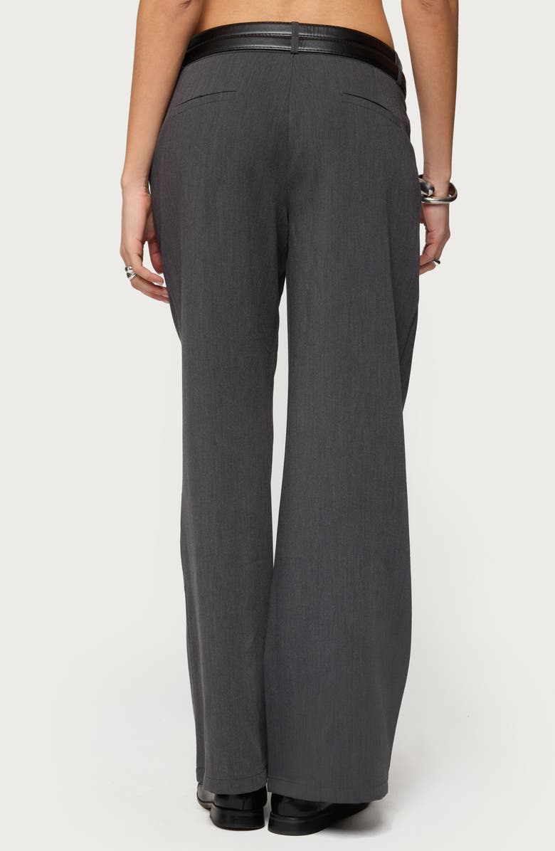 EDIKTED Andy Double Belt Low Rise Straight Leg Pants, Alternate, color, Gray-Melange