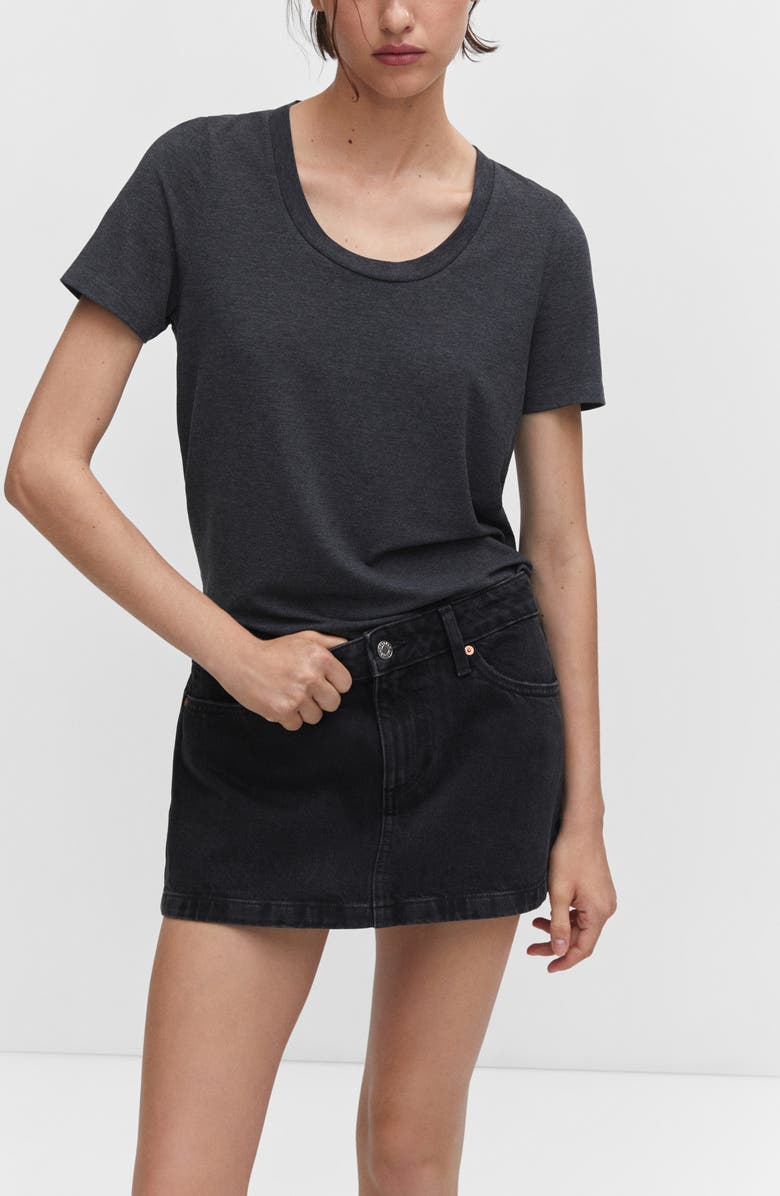 MANGO Denim Miniskirt, Alternate, color,