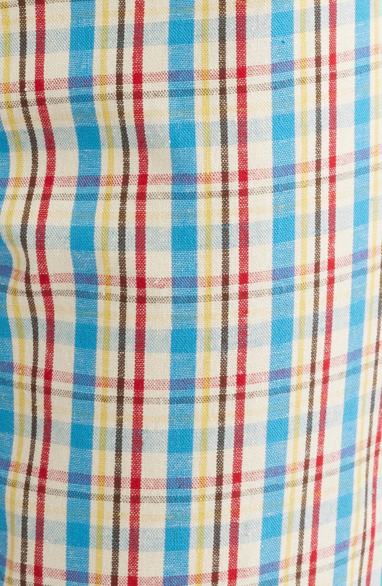 Faithfull the Brand Iria Check Cotton & Linen Capri Pants, Alternate, color, Sofia Check