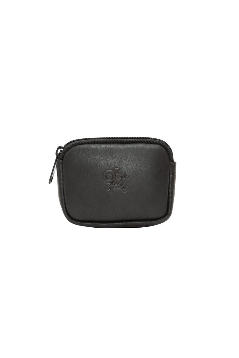 Leather Coin Purse, Extra Small Minimalist Design, Alternate, color, Black