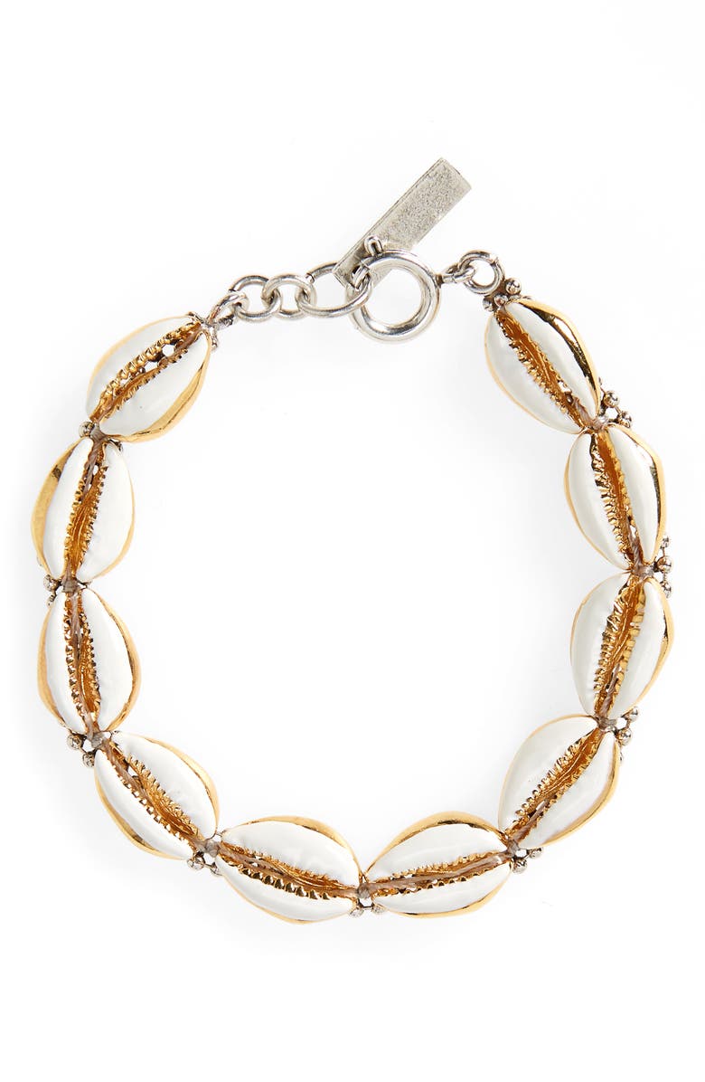 Isabel Marant Cowrie Shell Link Bracelet, Main, color,