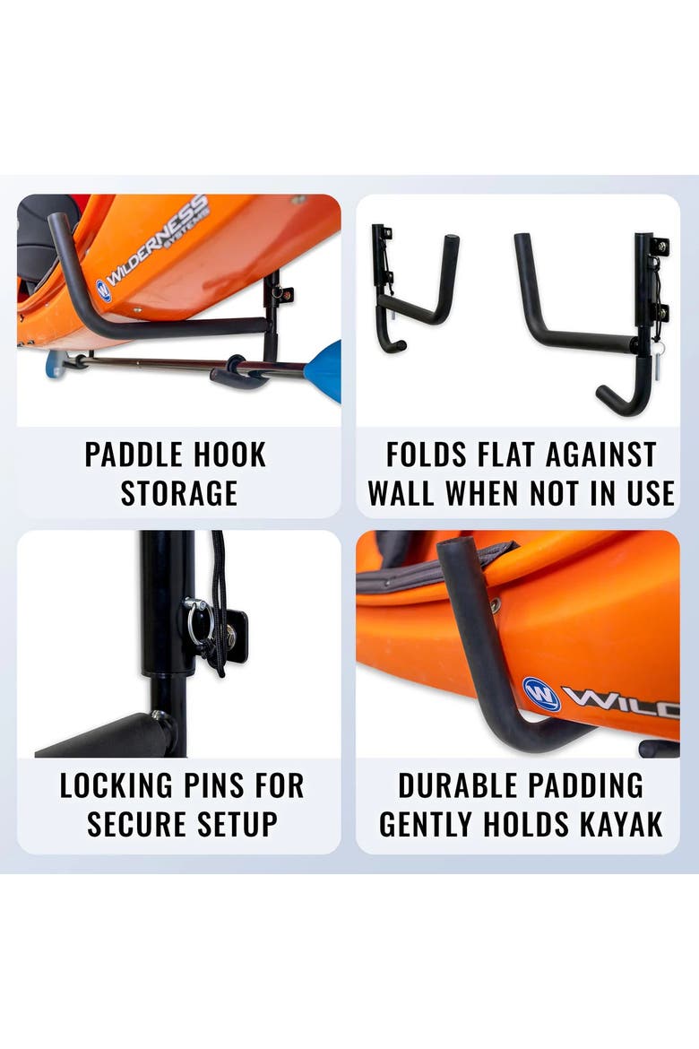 Ozarks Swivel Kayak Rack - Holds 100 lbs, Alternate, color, Black
