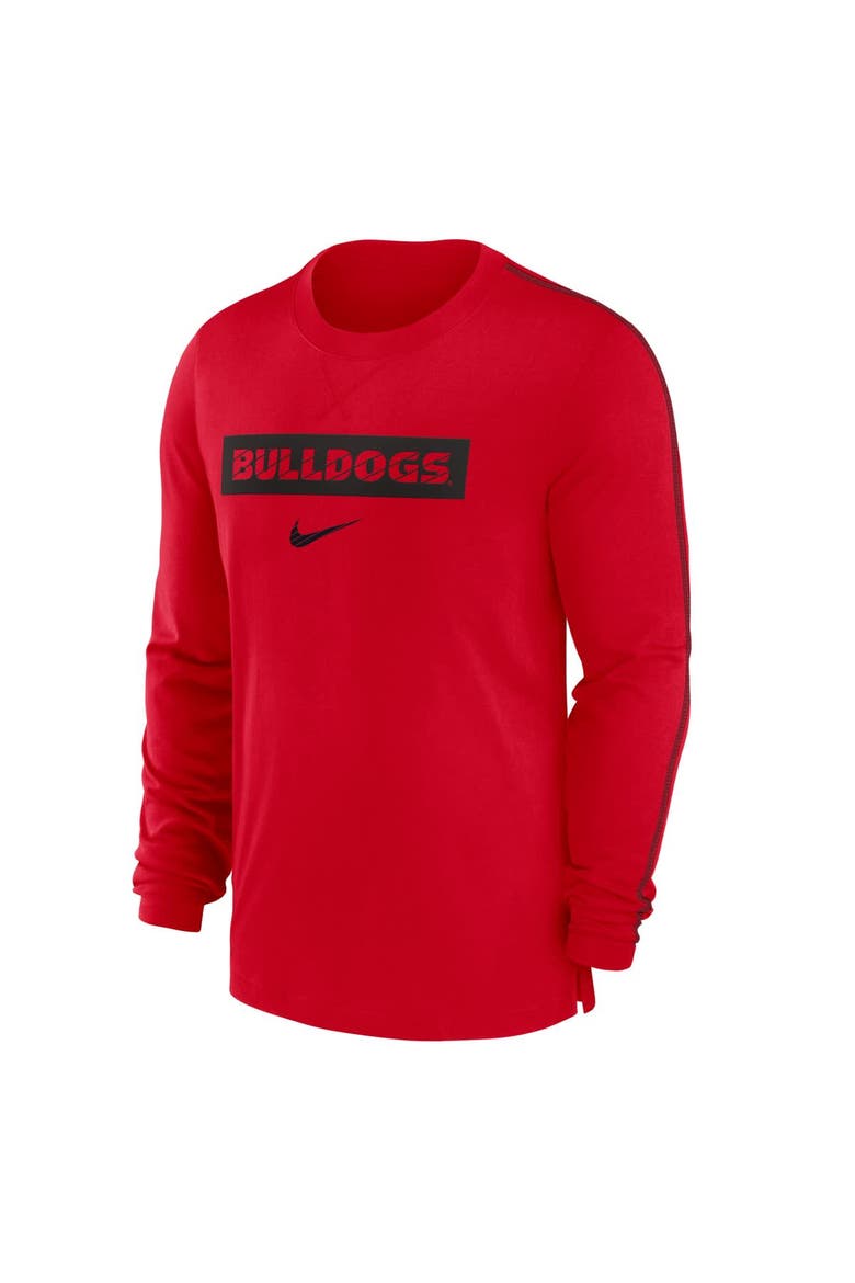 Men's Nike Red Georgia Bulldogs 2024 Sideline Player Tri-Blend Performance Long Sleeve T-Shirt, Alternate, color, Red