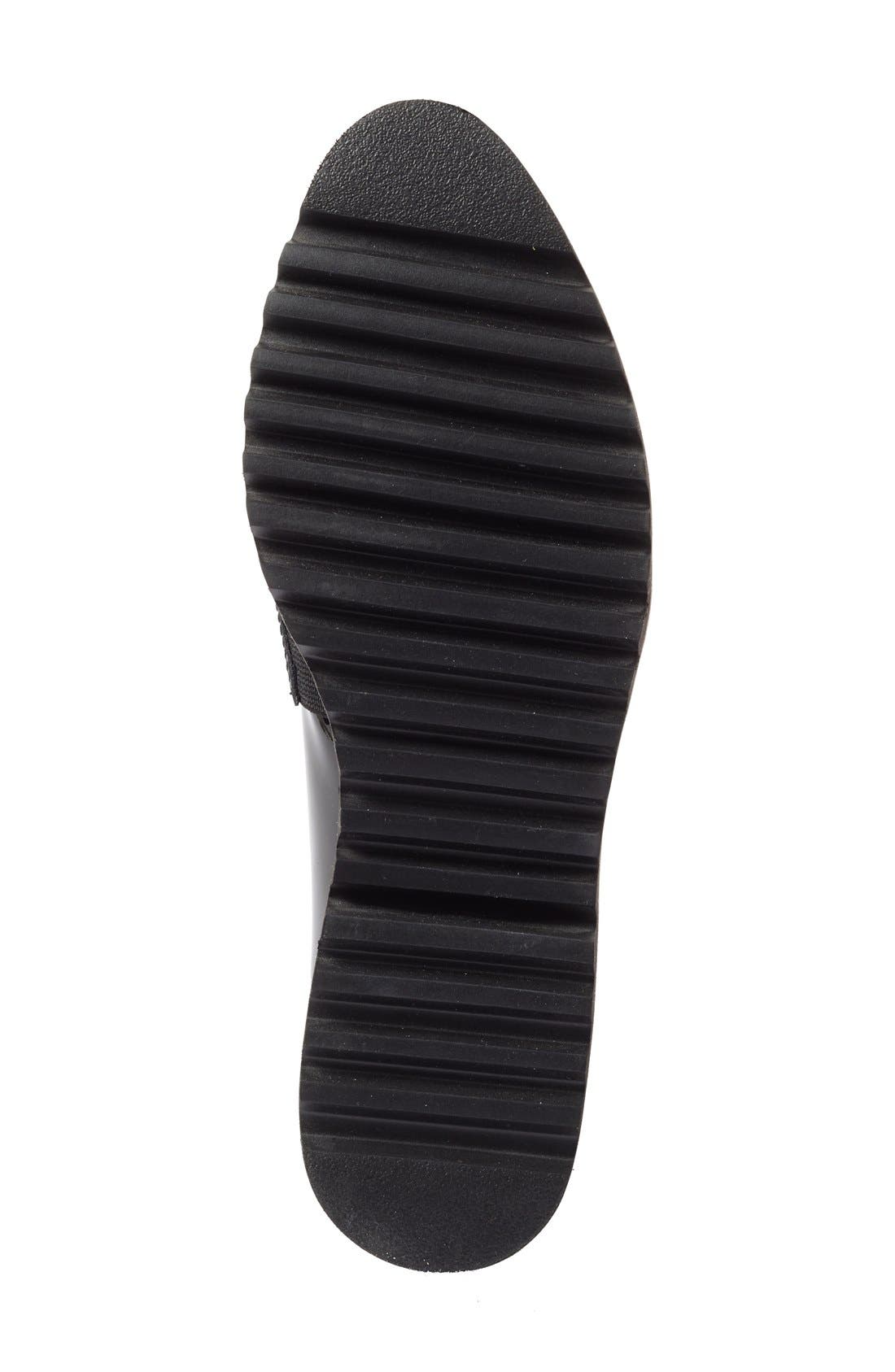 'Emily' Loafer, Alternate, color, BLACK PATENT GREY FABRIC