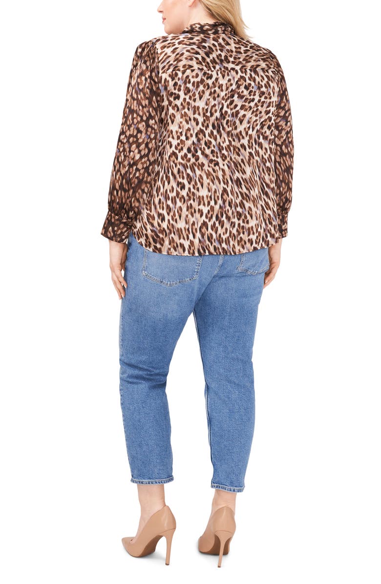 Vince Camuto Leopard Print Button-Up Shirt, Alternate, color,