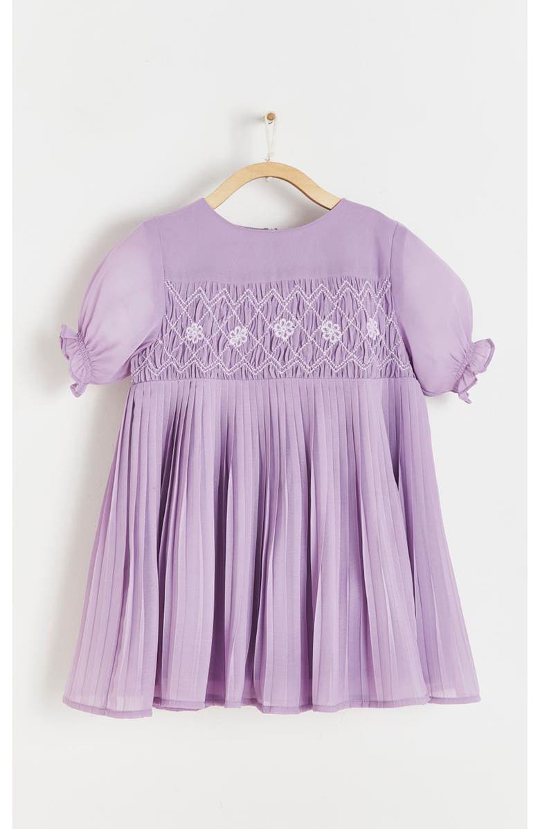 Babycottons Premium Cotton Poppy Pleated Dress, Alternate, color, Purple