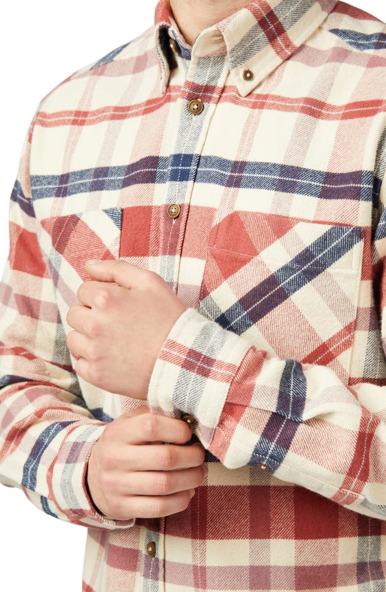Ben Sherman Regular Fit Plaid Cotton Flannel Button-Down Shirt, Alternate, color, 