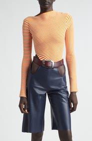 Jean Paul Gaultier Stripe Long Sleeve Bodysuit