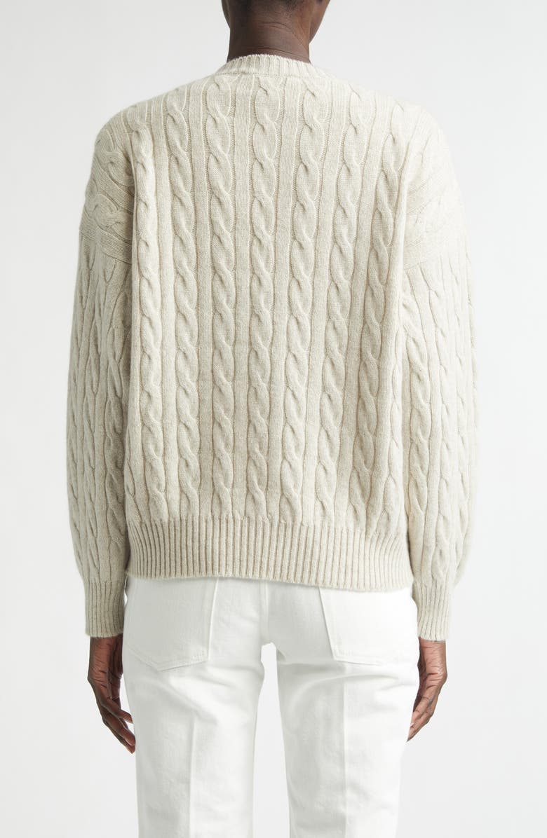 Johnstons of Elgin Kylesku Cable Knit Casmere Sweater, Alternate, color, White Sand