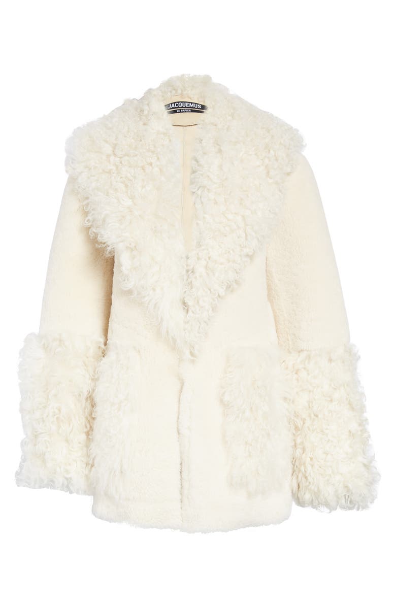 Jacquemus La Veste Piobbu Genuine Shearling Coat, Alternate, color,