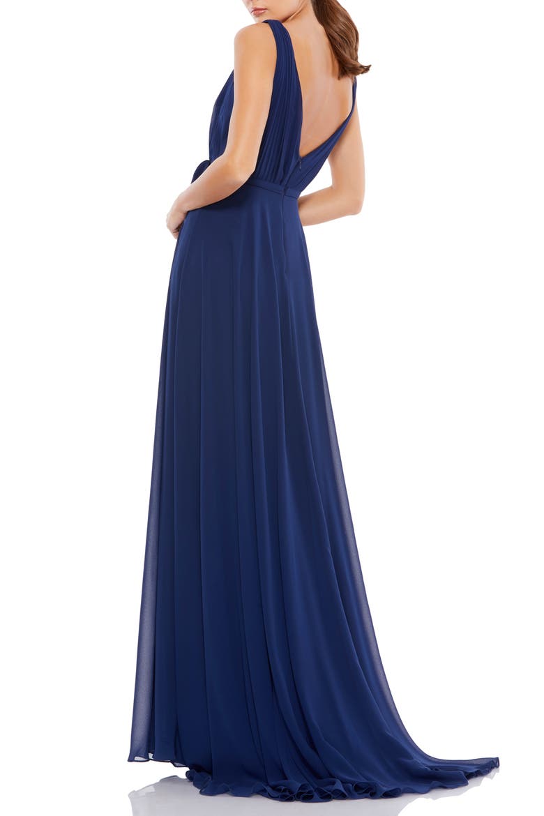 Sleeveless V-Neck Chiffon Gown, Alternate, color, MIDNIGHT