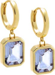 BY ADINA EDEN Emerald Cut Colored Drop Huggie Earring