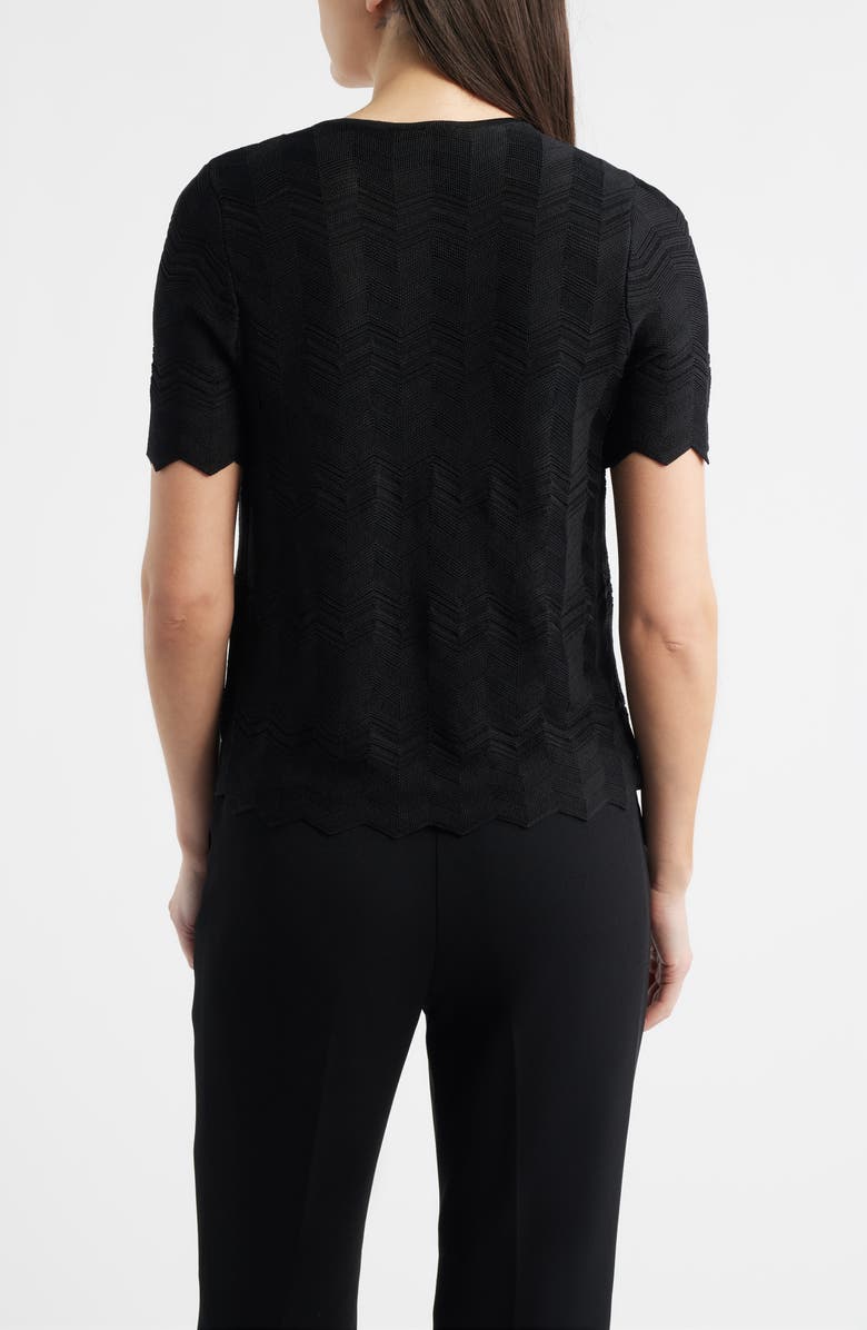 Anne Klein Zigzag Pointelle Cardigan, Alternate, color,