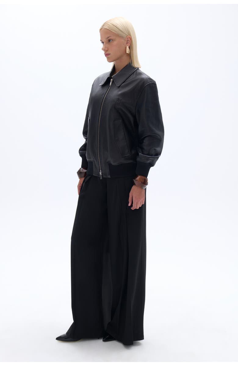 Nocturne Leather Bomber Jacket, Alternate, color, 