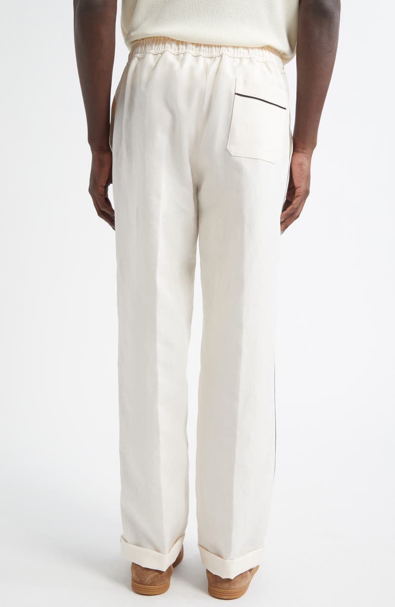 Dolce&Gabbana Linen & Silk Pajama Pants, Alternate, color, W0001 Natural White