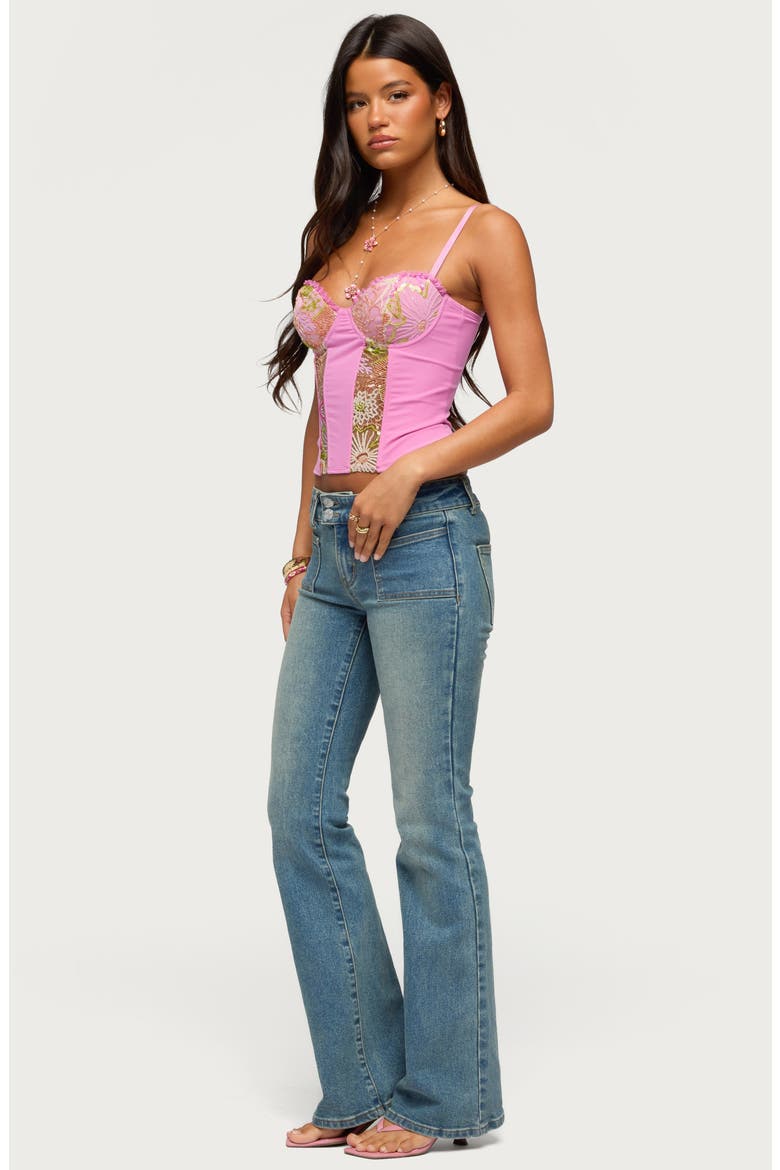Inka Sequin Beaded Floral Underwire Top, Alternate, color, PINK