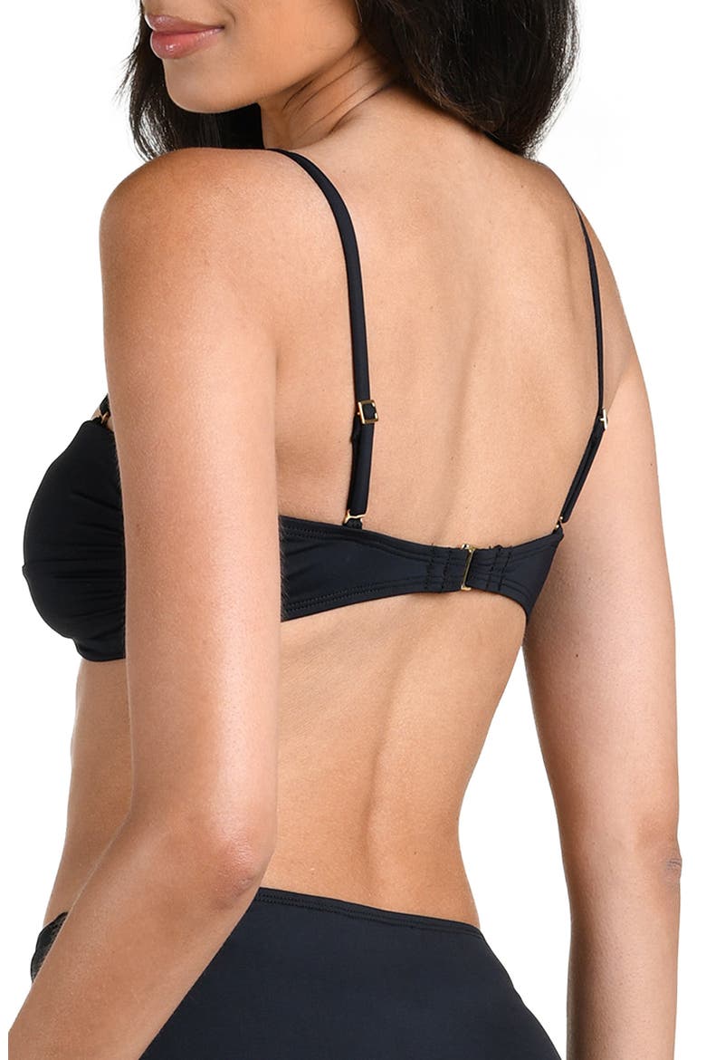 Island Goddess Bandeau Bikini Top, Alternate, color, BLACK
