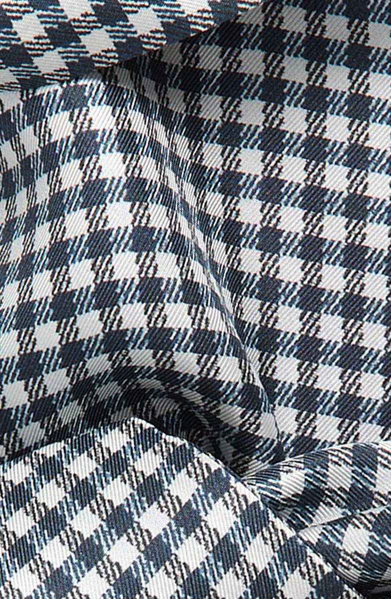 Vince Gingham Ribbon Silk Scarf, Alternate, color, Coastal Blue