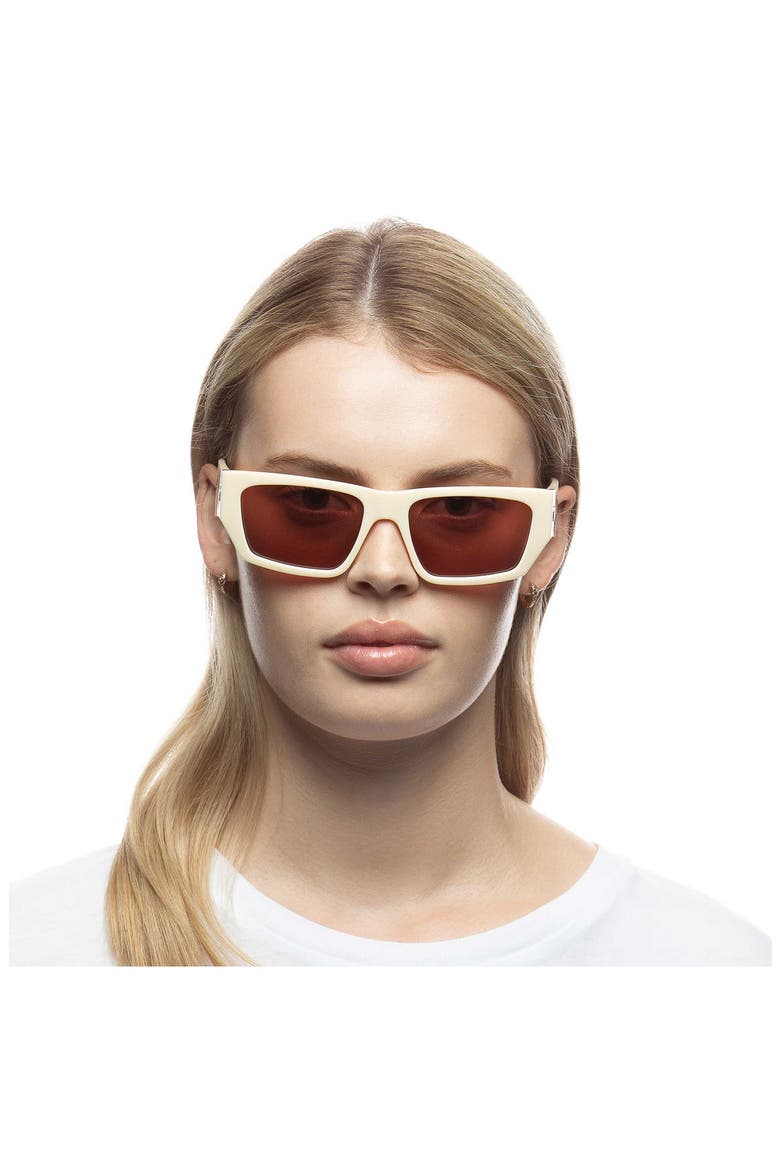 Measures 55mm Rectangular Sunglasses, Alternate, color, IVORY