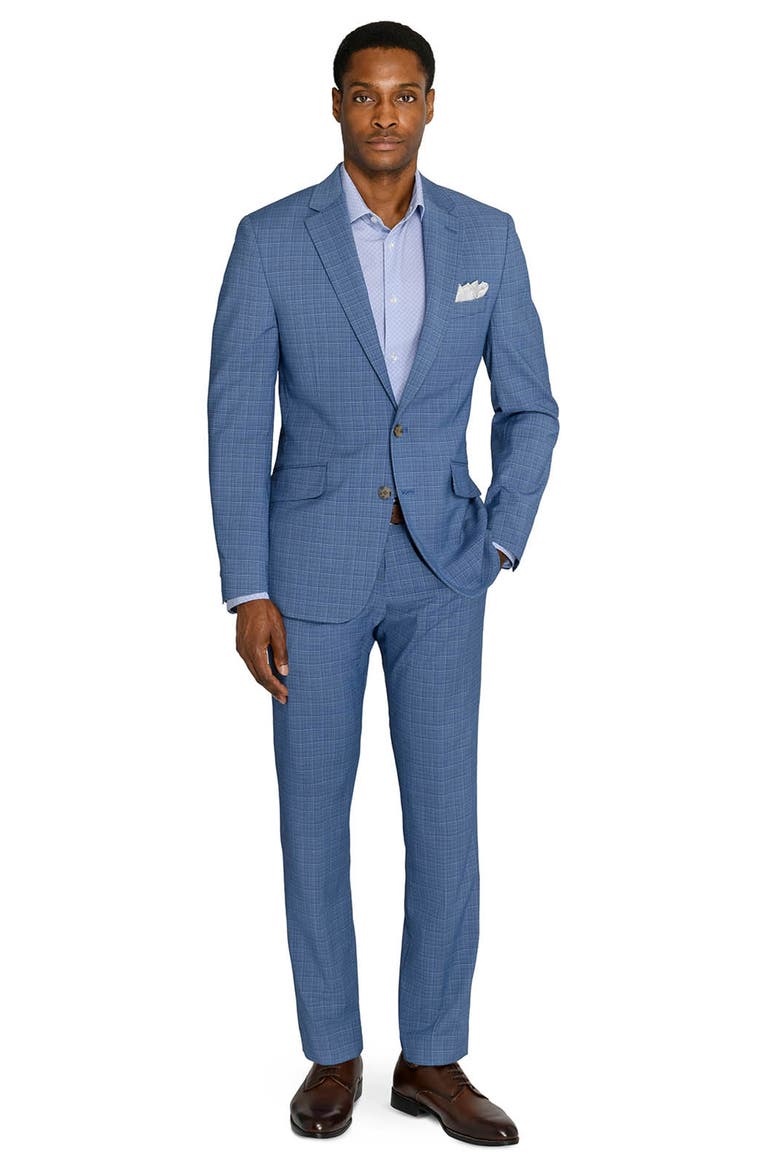 Plaid Suit Pants, Alternate, color, LIGHT BLUE