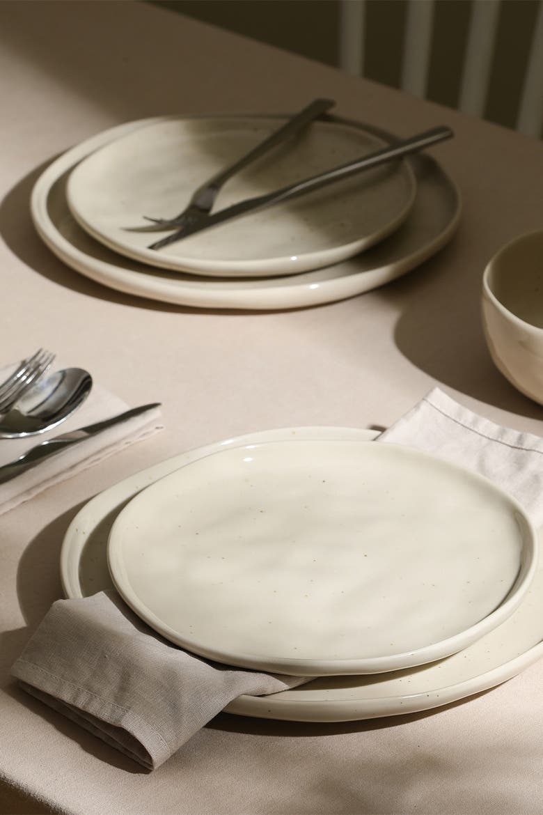 Mirella Stoneware 12-piece Dinnerware Set, Alternate, color, Beige