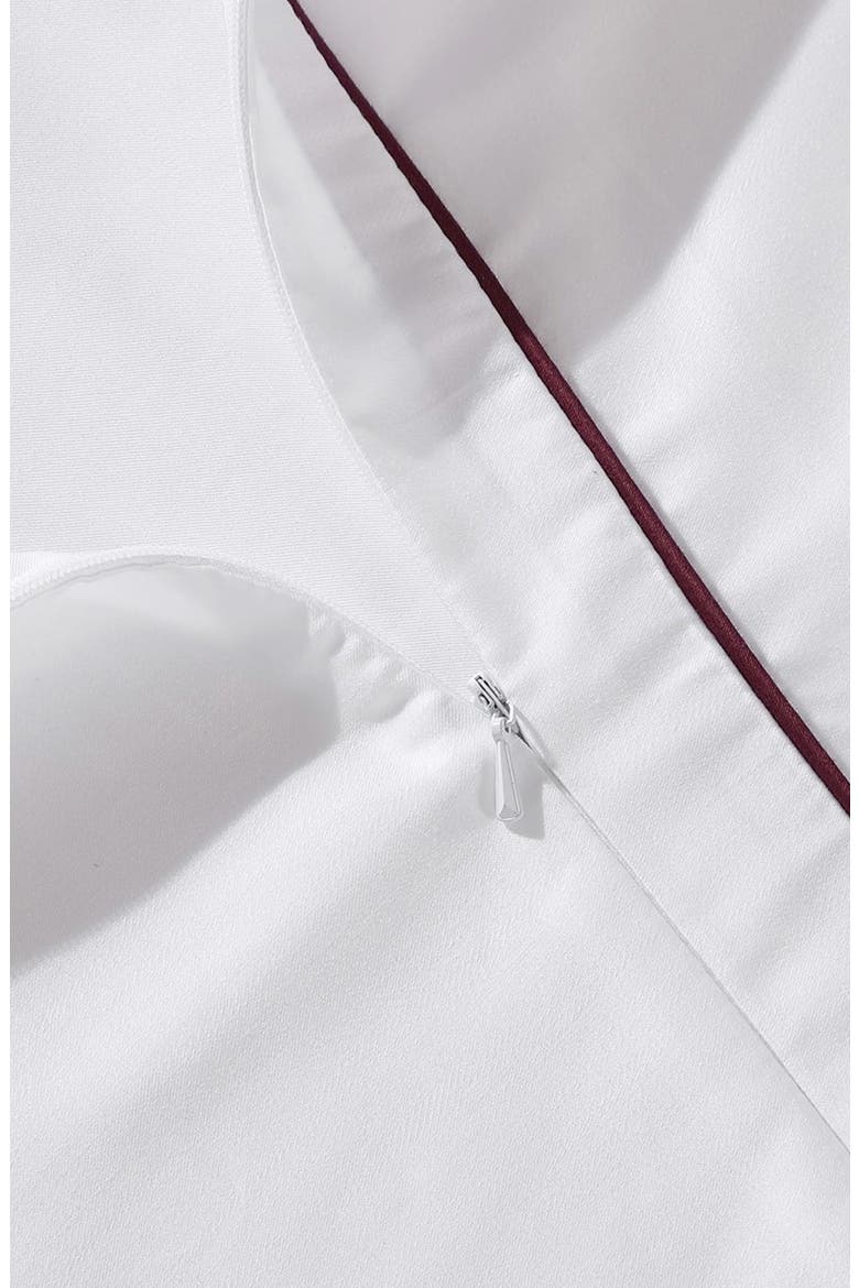 Contrast Piping Duvet Cover, Alternate, color, WHITE / FIG