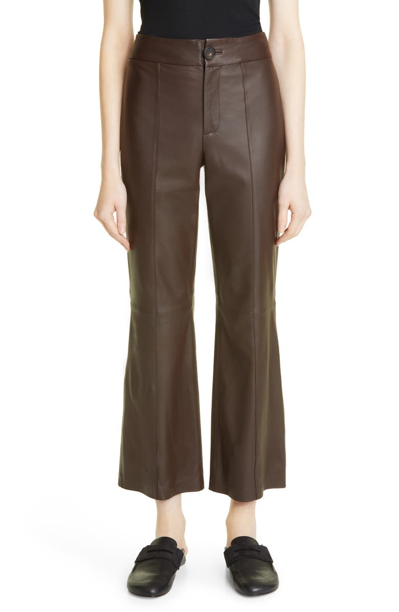 Vince Leather Flare Pants, Main, color, 