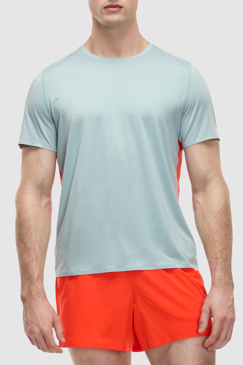 Interlock Bonded Short Sleeve, Main, color, Blue Fog