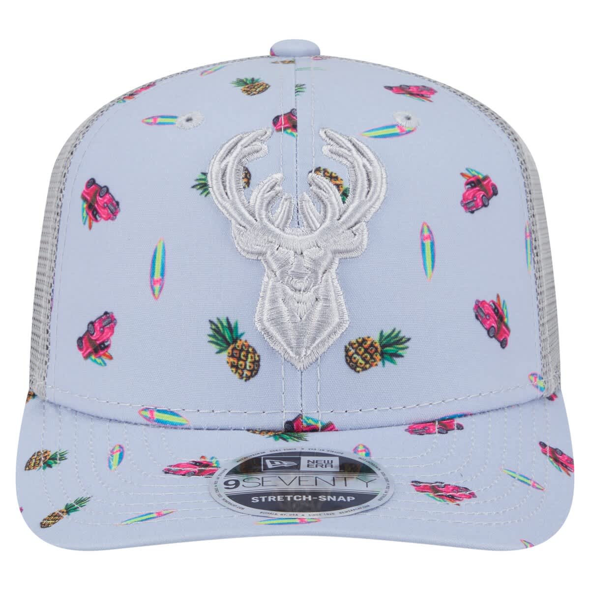 New Era Men's New Era Light Blue/Gray Milwaukee Bucks Adventure Aloha ...