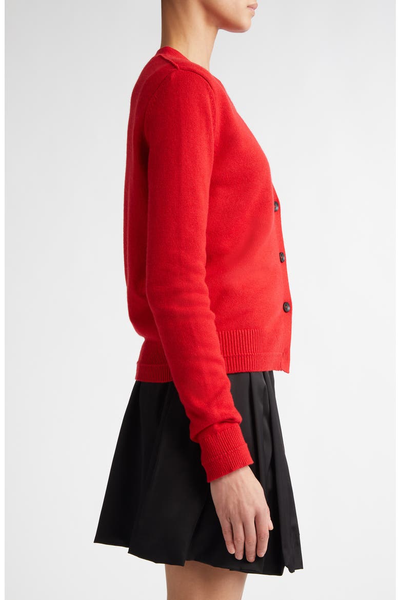 Classic Recycled Cashmere & Organic Cotton Cardigan, Alternate, color, RED LACQUER