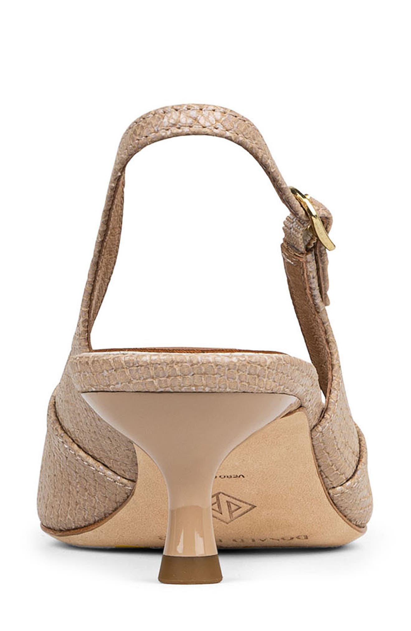 Sodashi Snakeskin Embossed Pointed Toe Slingback Pump, Alternate, color, SAND