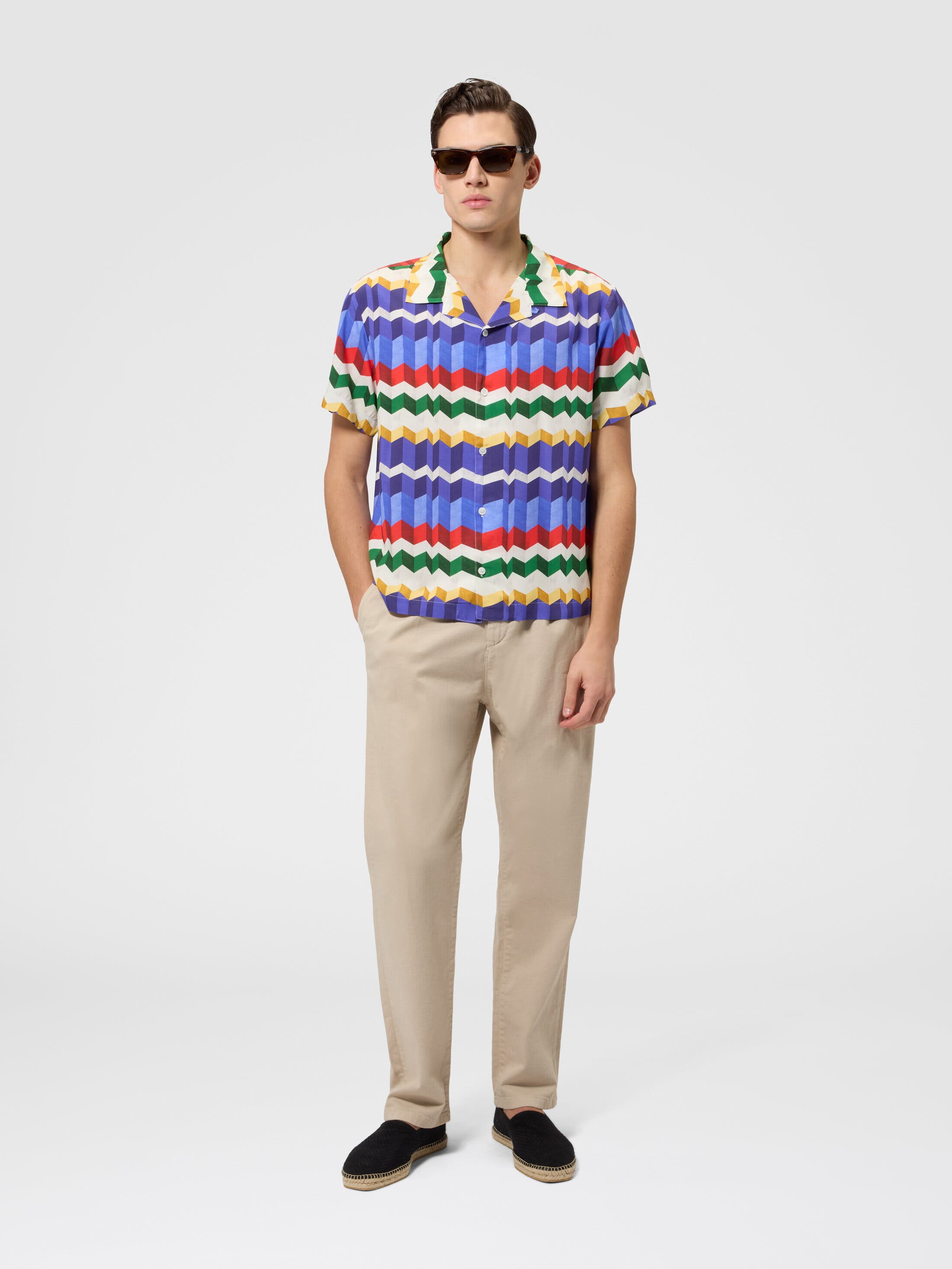 Bowling Shirt In Viscose With 3d Zigzag Print - image 2