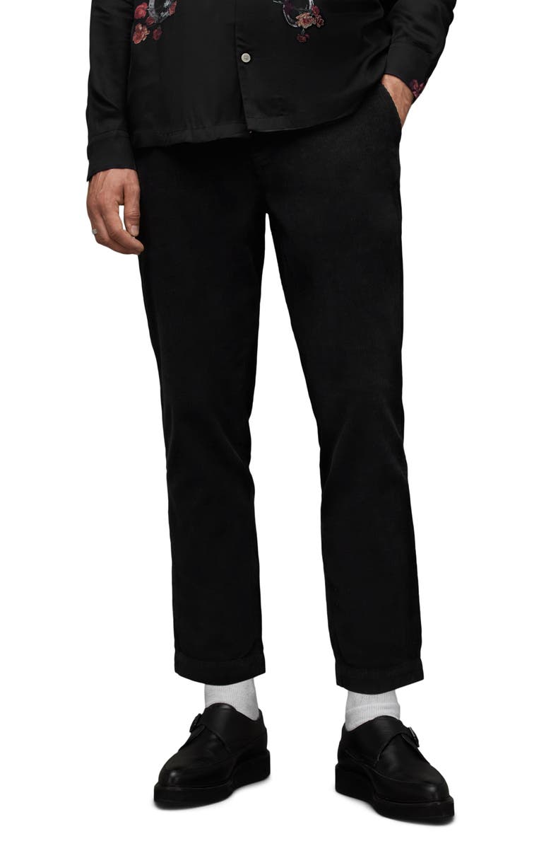 AllSaints Sleid Flat Front Corduroy Pants, Main, color,