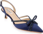 Badgley Mischka Collection Angelina Slingback Pointed Toe Kitten Heel Pump