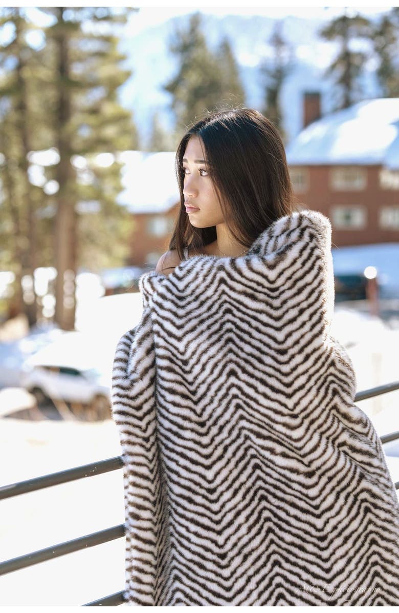 Sea To Me Blankets San Diego Safari Plush Faux Fur Throw Blanket, Alternate, color, Zebra