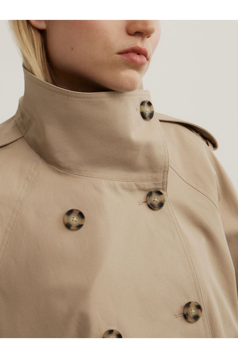 Funnel Neck Cropped Trench Coat, Alternate, color, Neutral
