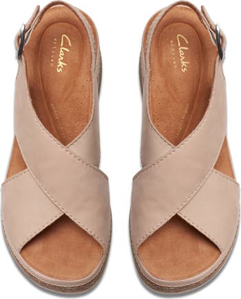 Leather Sandals Clarks Spa Night Sandals Kassanda Step Wedge Sandal
