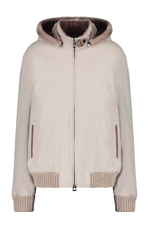 Gorski Fabric Jacket With Lamb Lining In Gray