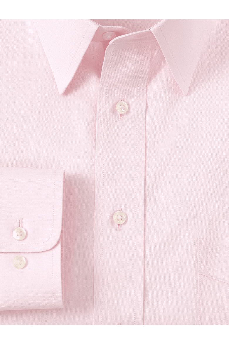 Non-iron Cotton Pinpoint Solid Point Collar Dress Shirt, Alternate, color, Pink