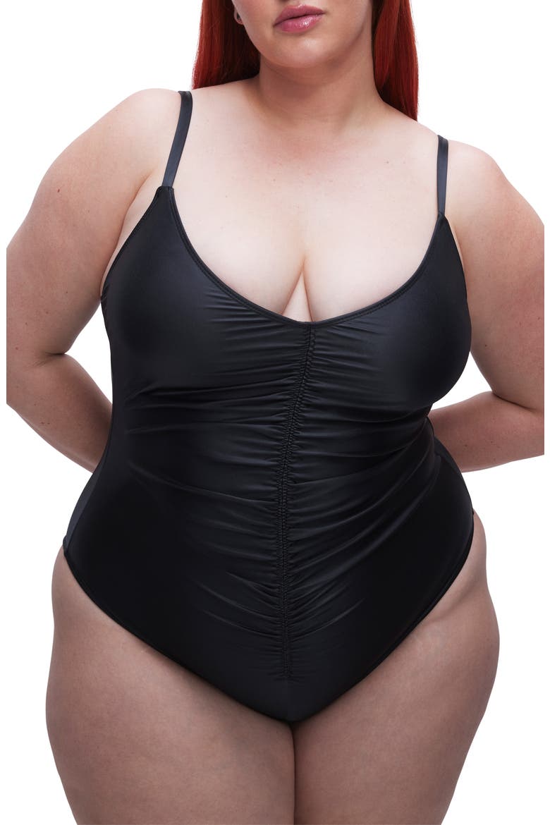 Always Ruched One-Piece Swimsuit, Alternate, color, BLACK001