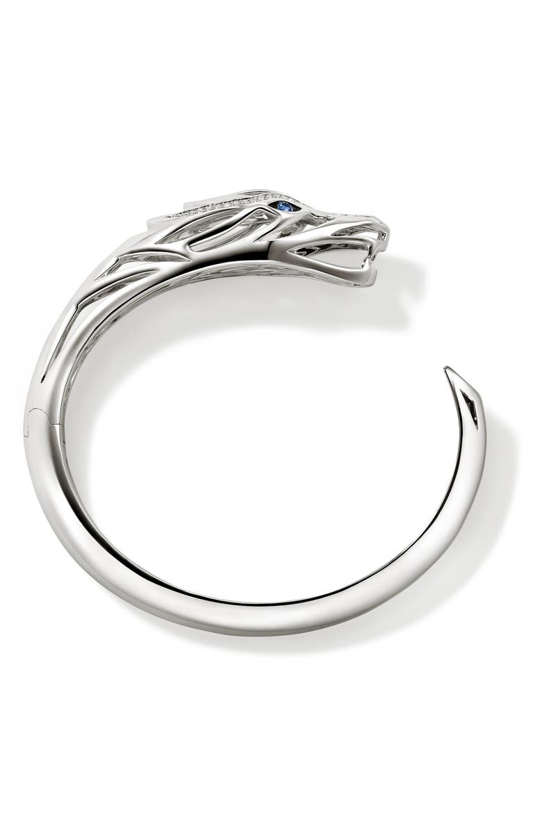 John Hardy Naga Hinged Cuff, Sterling Silver, Diamonds, Alternate, color, Silver