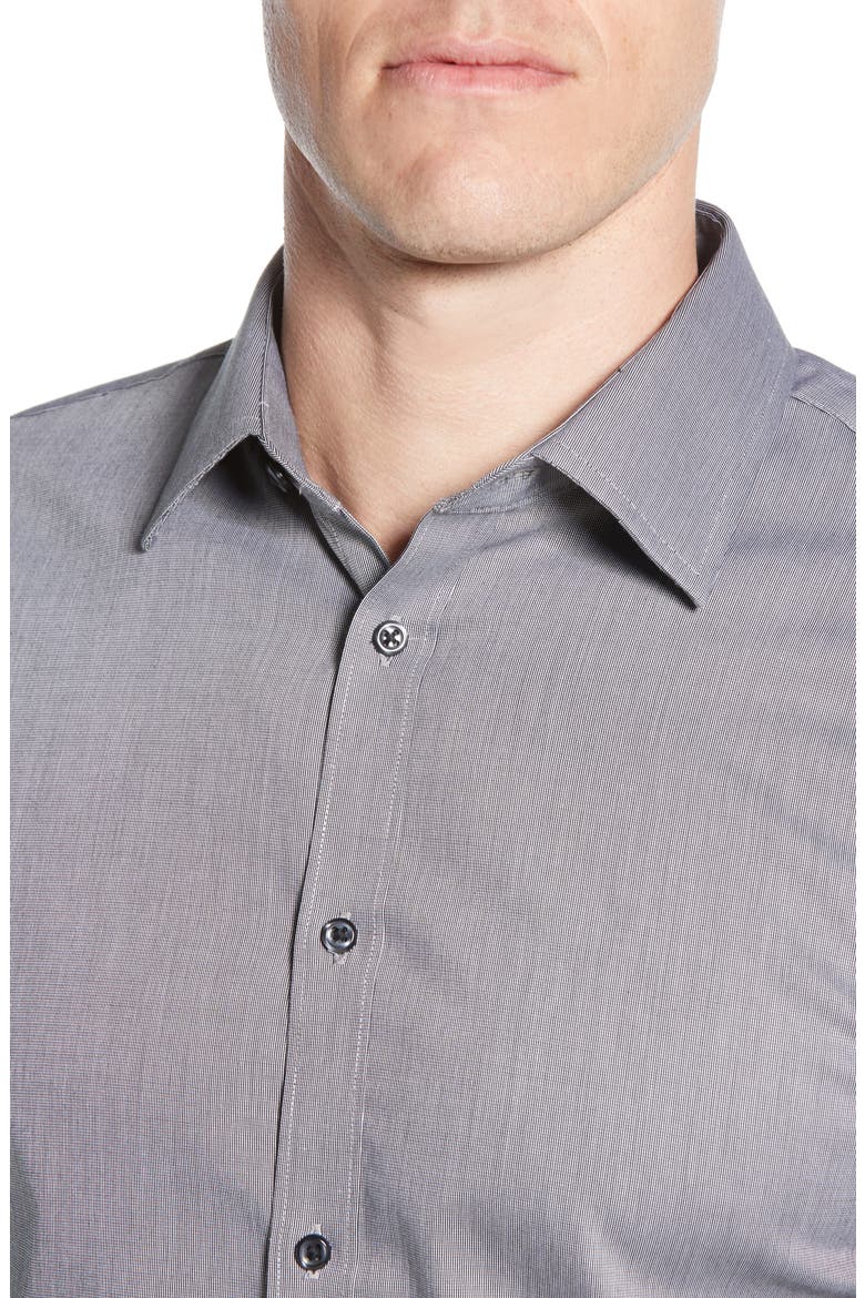 Extra Trim Fit Non-Iron Solid Dress Shirt, Alternate, color, GREY CASTLEROCK