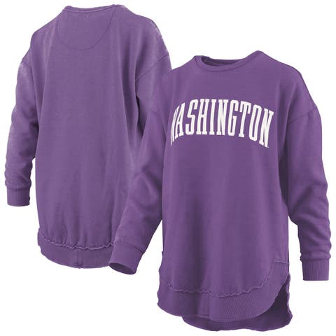 Women's Pressbox  Purple Washington Huskies Melange Poncho Vintage Fleece Long Sleeve Pullover Sweatshirt