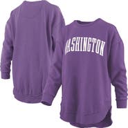 PRESSBOX Women's Pressbox  Purple Washington Huskies Melange Poncho Vintage Fleece Long Sleeve Pullover Sweatshirt