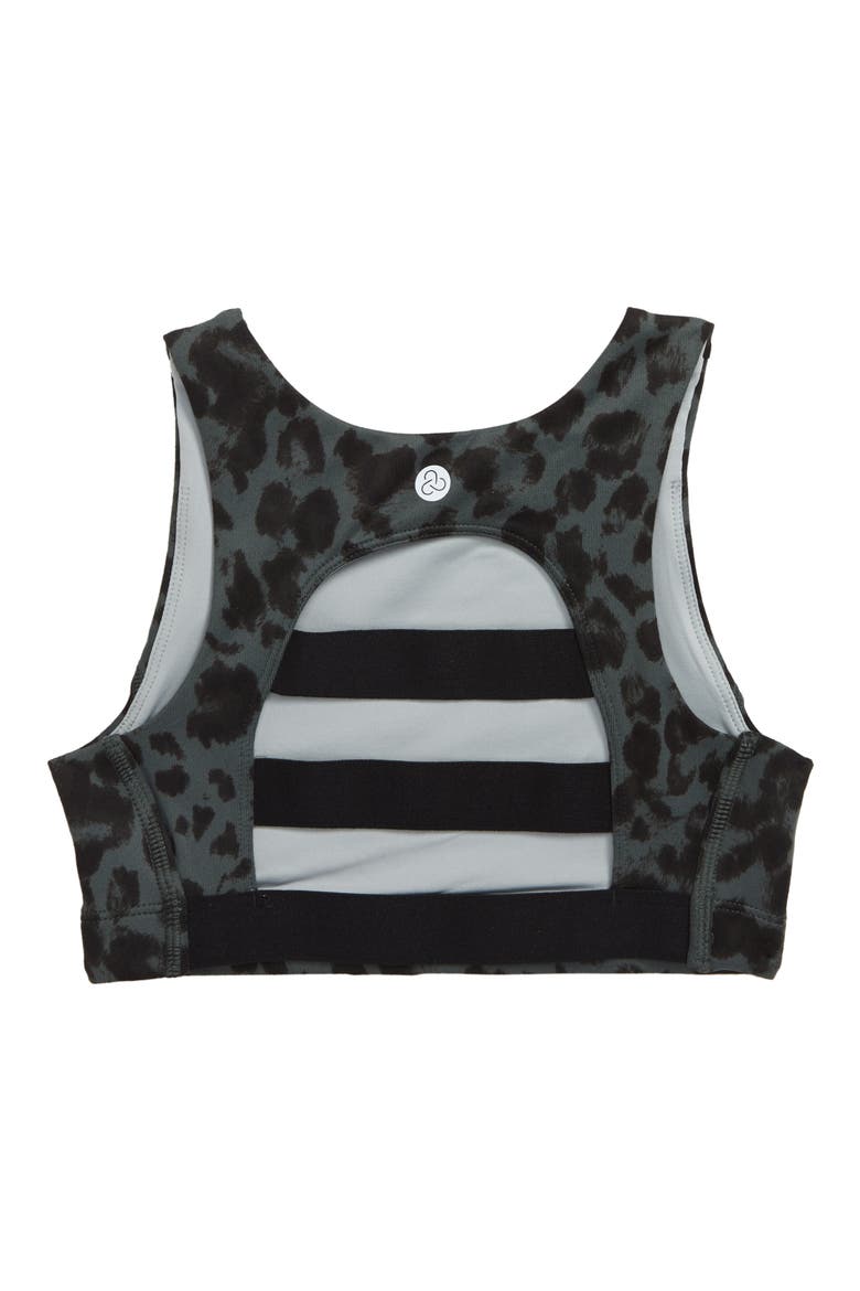 Radius Ladder Back Sports Bra, Alternate, color, GREY URBAN CHEETAH