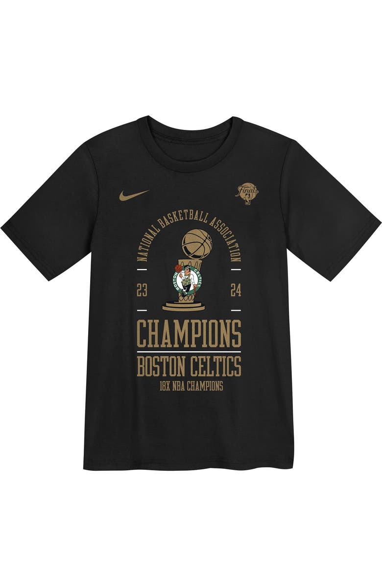 Nike Preschool Nike Black Boston Celtics 18-Time NBA Finals Champions Locker Room T-Shirt, Alternate, color, 