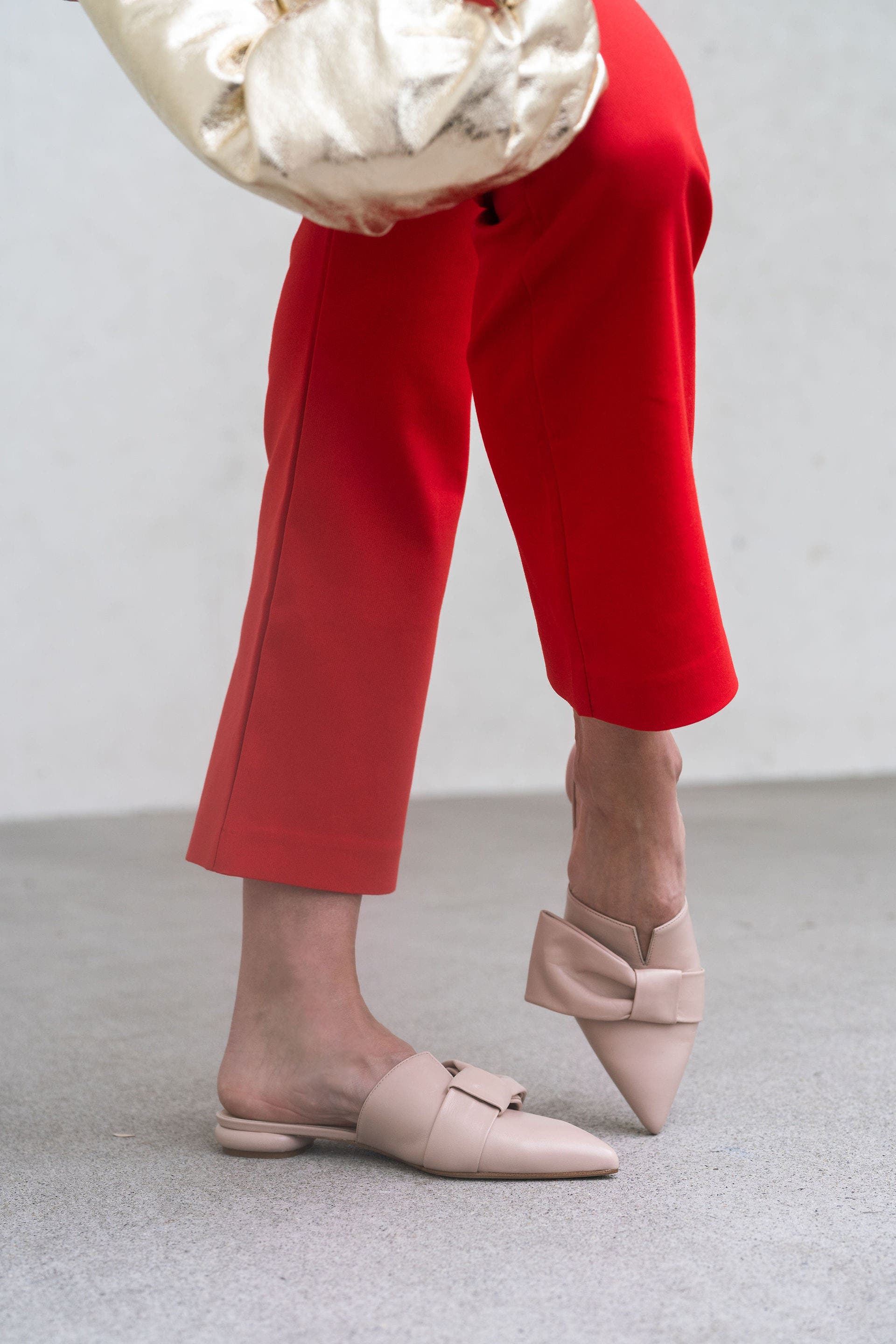 Ana Pointy Toe Mule with Bow, Alternate, color, Blush