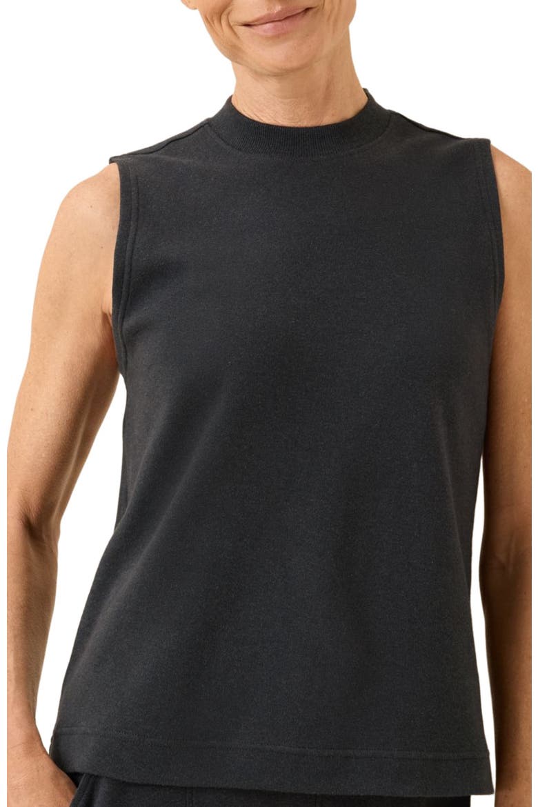 Organic Cotton Airplane Mock Neck Shell, Alternate, color, Charcoal Heather